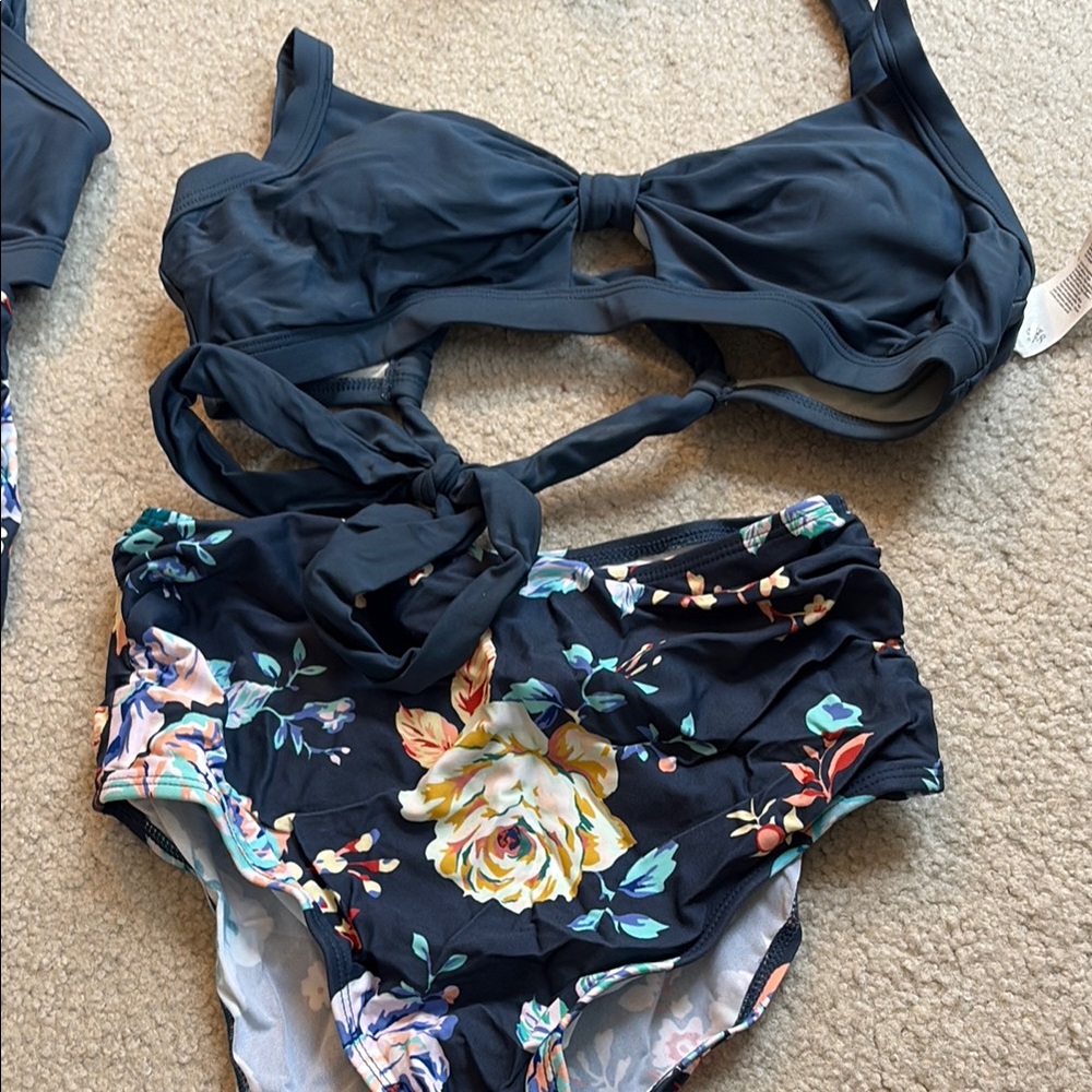 Cupshe Floral Bikini Set with Bow Detail